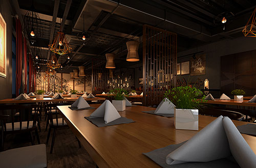 荆门简约大气中式风格餐厅设计装修效果图